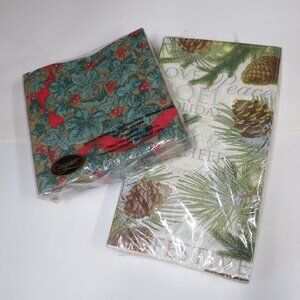 Holiday Paper Napkins Pier 1 Buffet NIP & Caspari Cocktail NIP